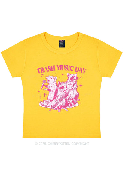 Trash Music Day Y2K Baby Tee Cherrykitten