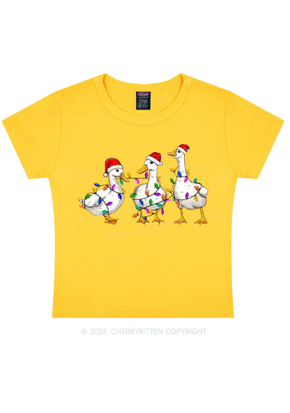 Christmas Santa Duck Y2K Baby Tee Cherrykitten
