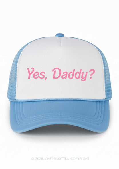 Yes Daddy Valentine's Day Y2K Colorblock Trucker Hat Cherrykitten