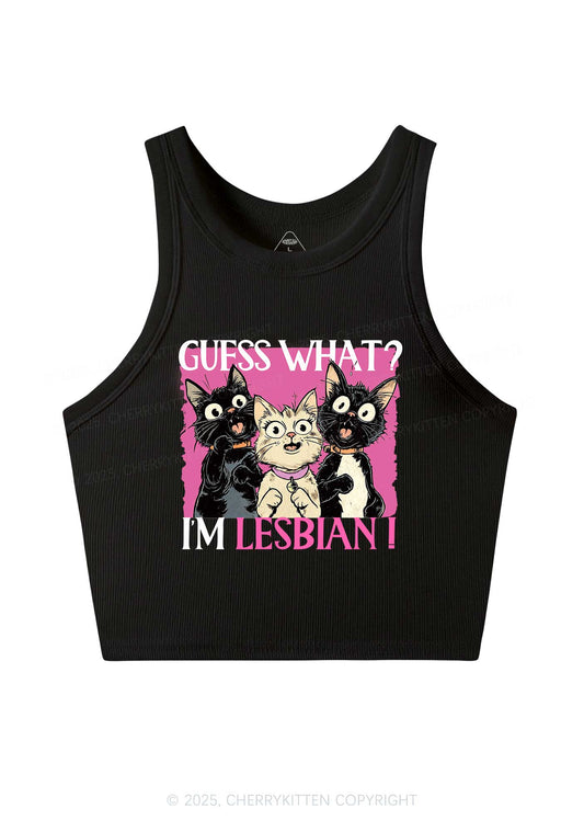 Im Lesbian Cat Pride Y2K Crop Tank Top Cherrykitten
