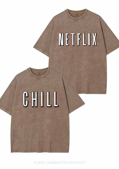 Netflix Chill Y2K Valentine's Day Washed Tee Cherrykitten