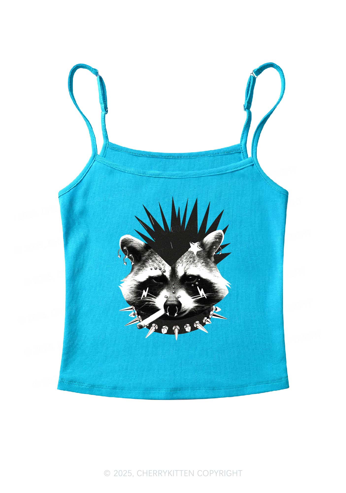 Punk Raccoon Y2K Spaghetti Strap Cami Cherrykitten