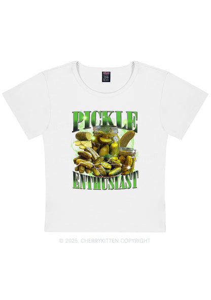 Pickle Enthusiast Y2K Baby Tee Cherrykitten