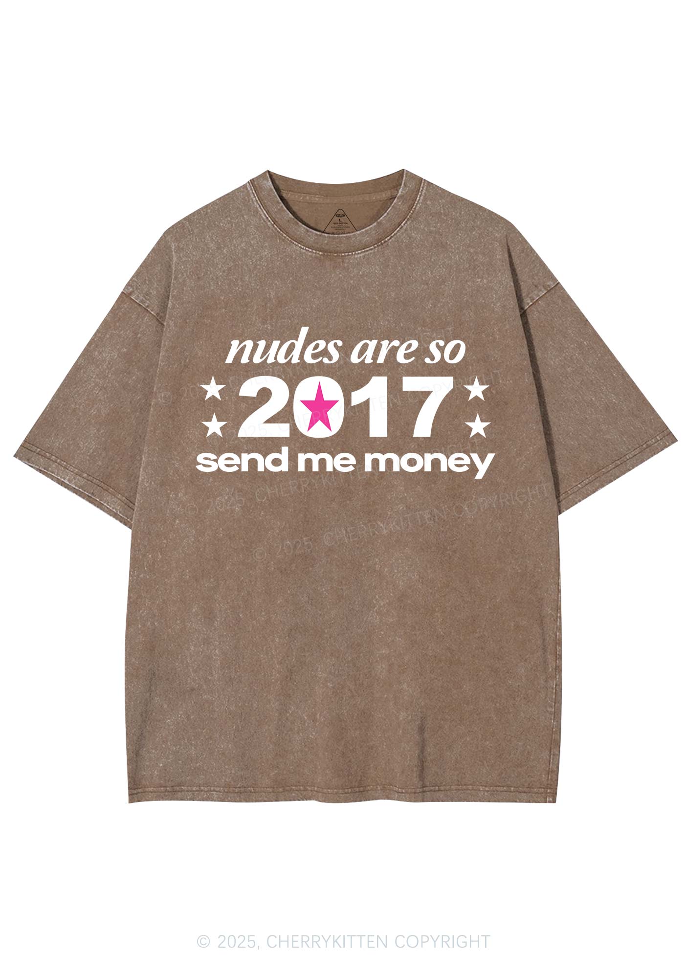 Nxdes Send Me Money Y2K Shirts Washed Tee Cherrykitten