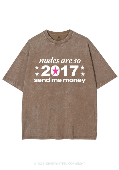 Nxdes Send Me Money Y2K Shirts Washed Tee Cherrykitten