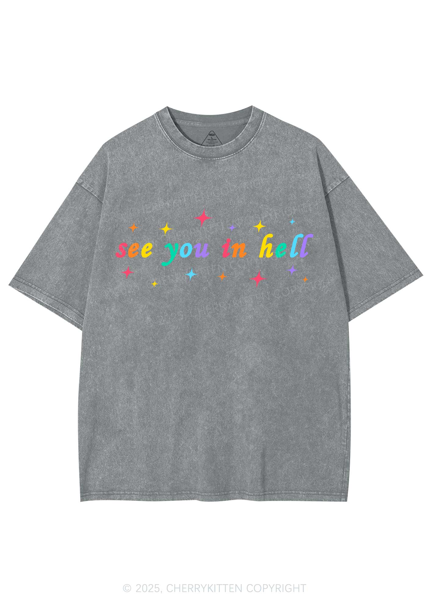 See You In Hell Pride Y2K Shirts Washed Tee Cherrykitten