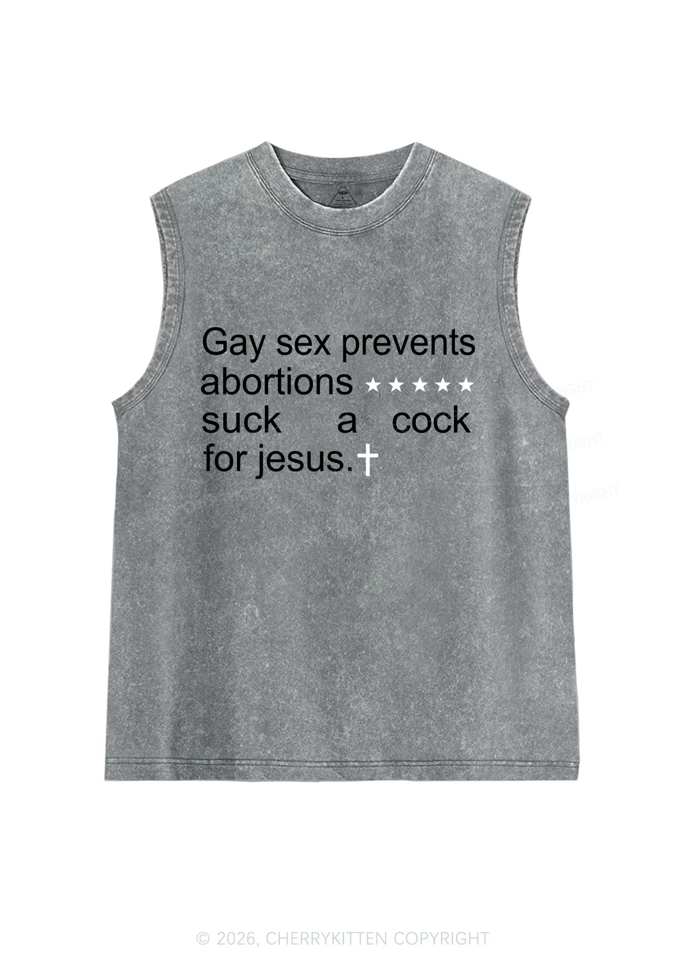 Suck A Cola For Jesus Pride Y2K Washed Muscle Tank Cherrykitten