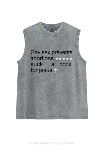 Suck A Cola For Jesus Pride Y2K Washed Muscle Tank Cherrykitten