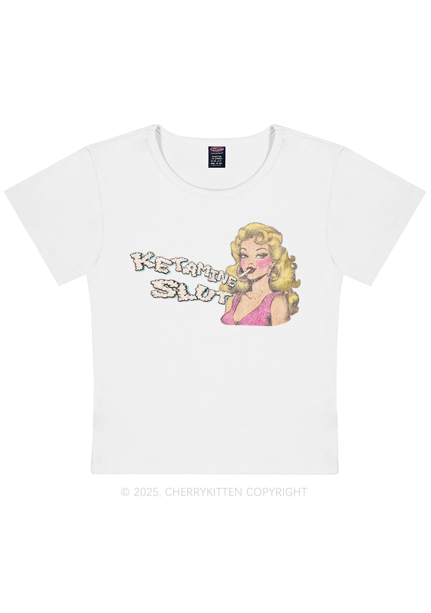 K Slxt Y2K Baby Tee Cherrykitten