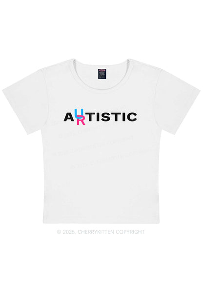 Autistic Artistic Y2K Baby Tee Cherrykitten