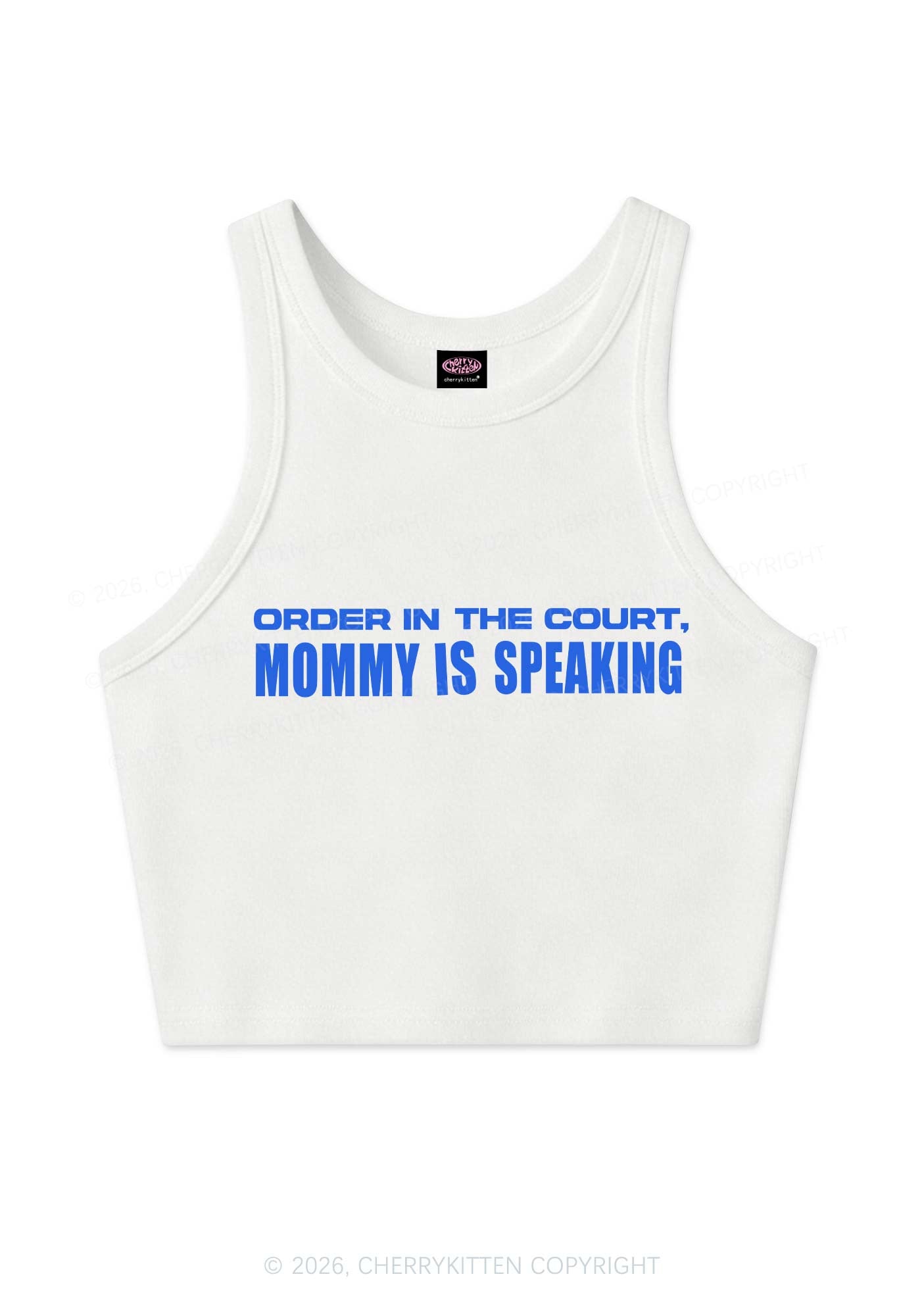 Mommy Is Speaking Y2K Crop Tank Top Cherrykitten