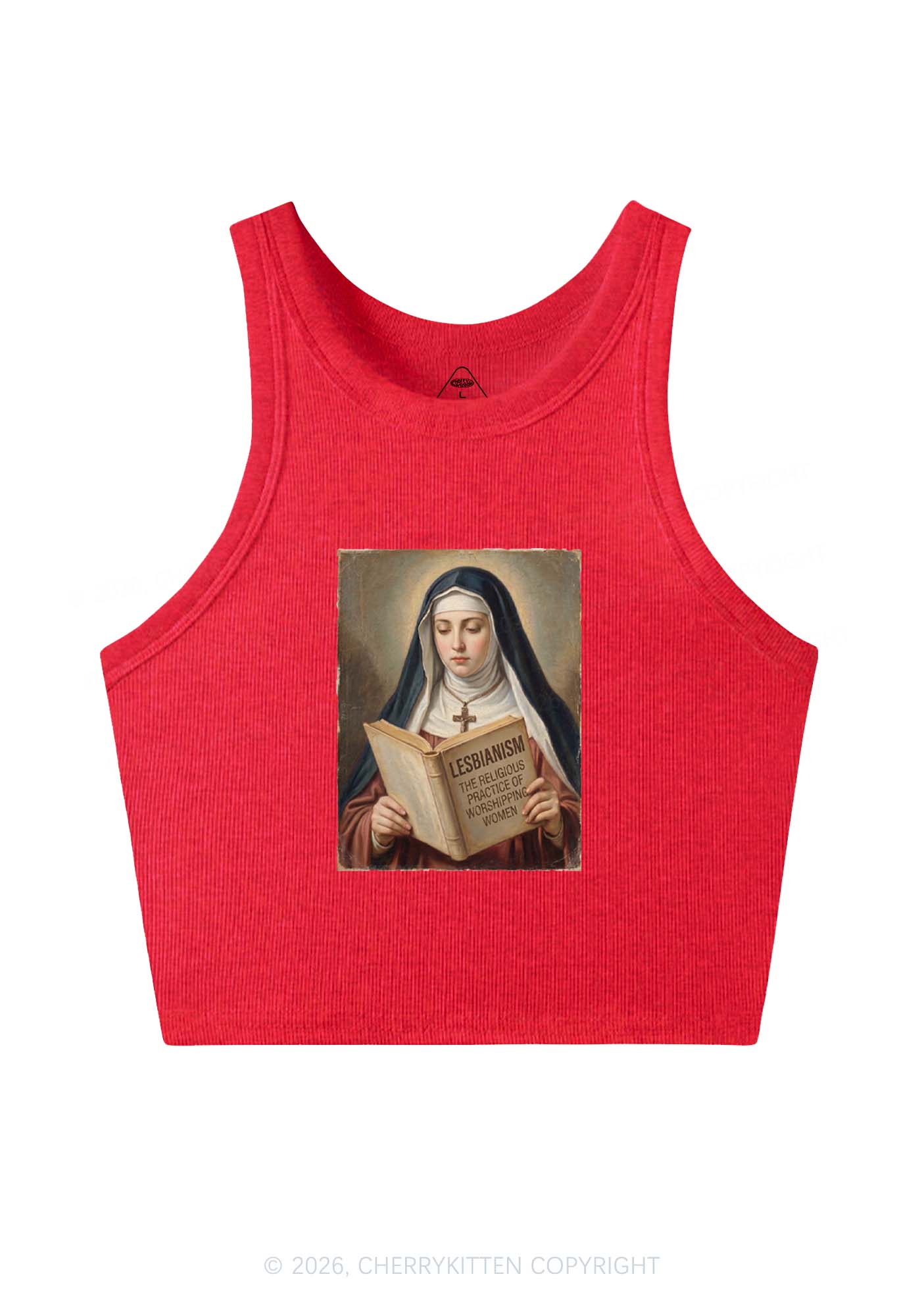Lesbianism Nun Pride Y2K Crop Tank Top Cherrykitten
