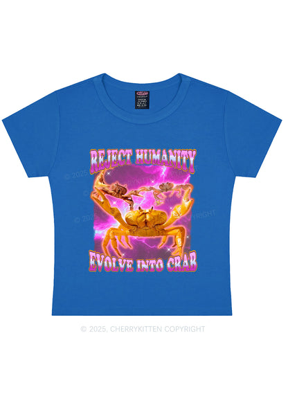 Reject Humanity Crab Y2K Baby Tee Cherrykitten