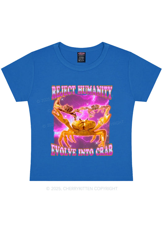 Reject Humanity Crab Y2K Baby Tee Cherrykitten