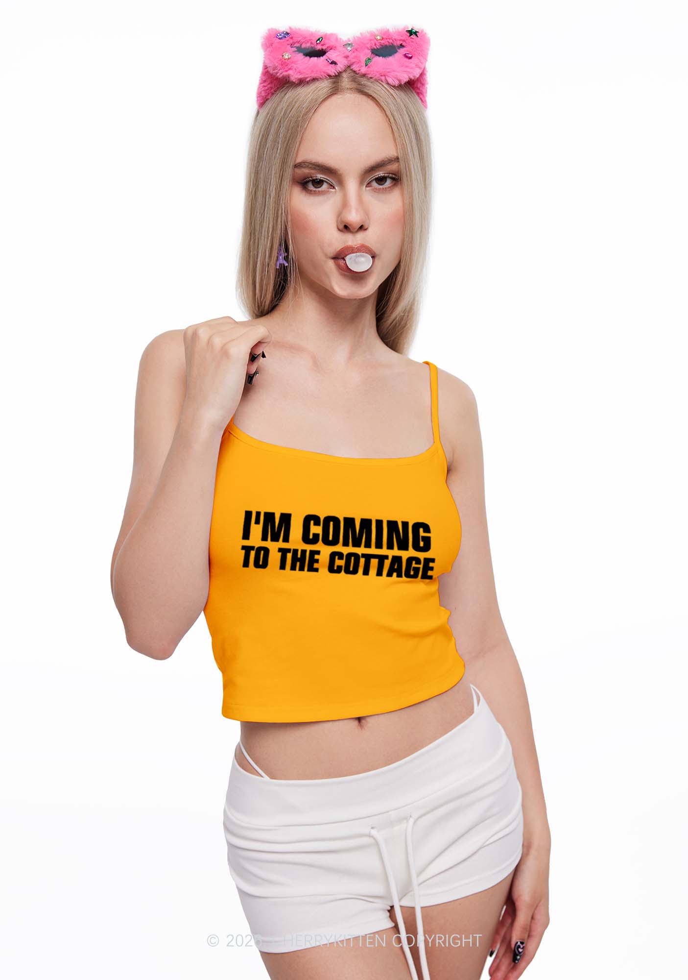 Im Coming To The Cottage HR Y2K Spaghetti Strap Cami Cherrykitten