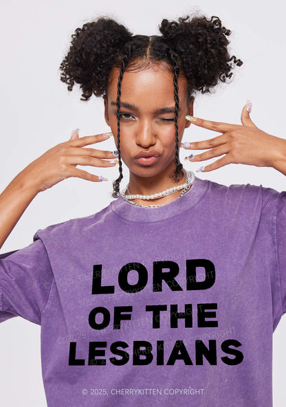 Lord Of The Lesbians Y2K Shirts Washed Tee Cherrykitten