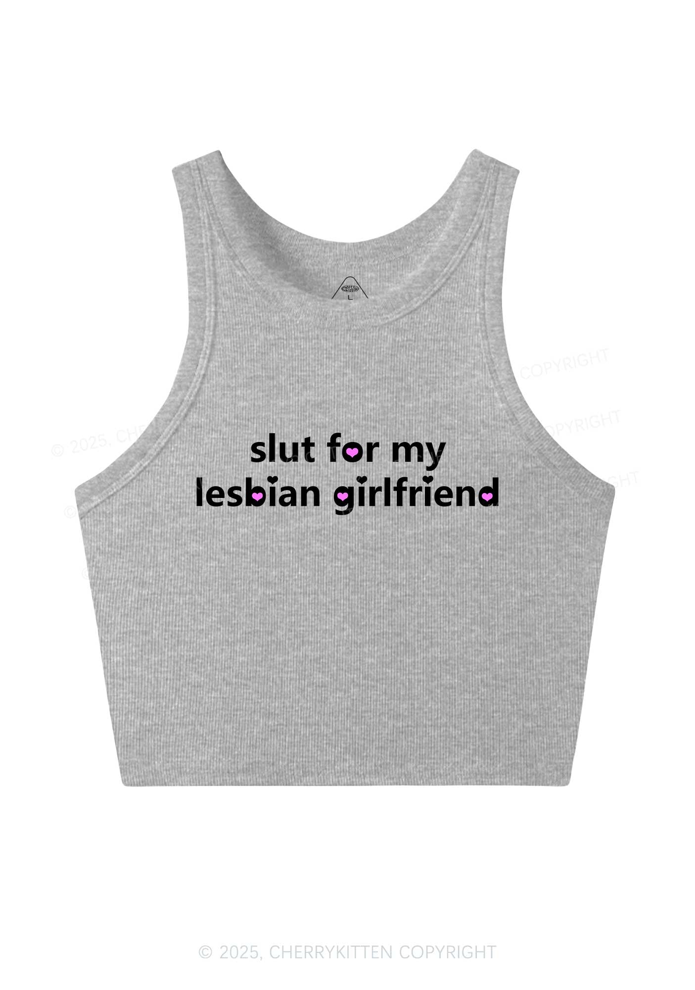 Slxt For My Lesbian Girlfriend Pride Y2K Crop Tank Top Cherrykitten