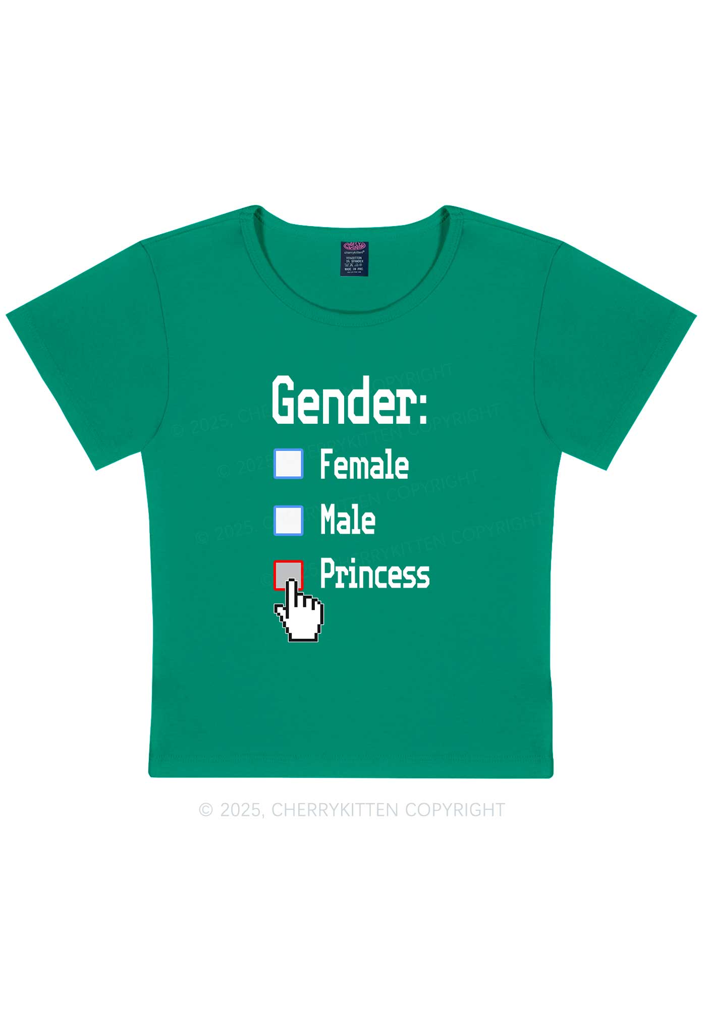 Gender Princess Pride Y2K Baby Tee Cherrykitten