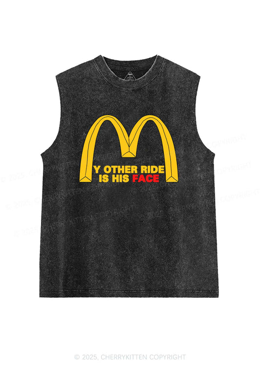 Ride His Face Y2K Washed Muscle Tank Cherrykitten