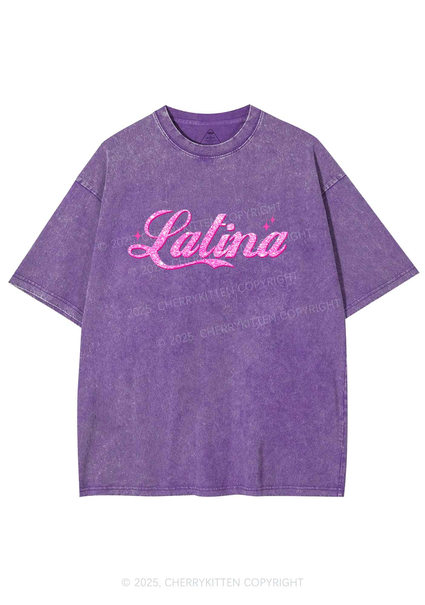 Pink Latina Y2K Washed Tee Cherrykitten