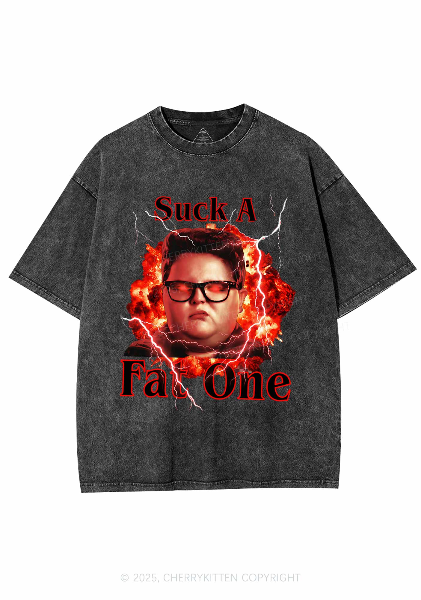 Suck A Fat One Y2K Shirts Washed Tee Cherrykitten