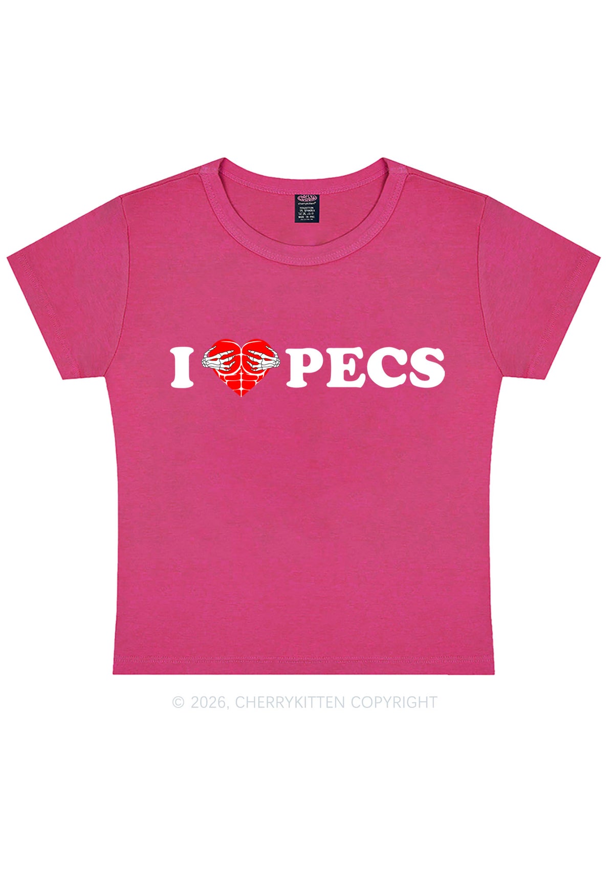 I Love Pecs Y2K Baby Tee Cherrykitten