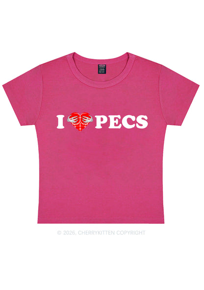 I Love Pecs Y2K Baby Tee Cherrykitten