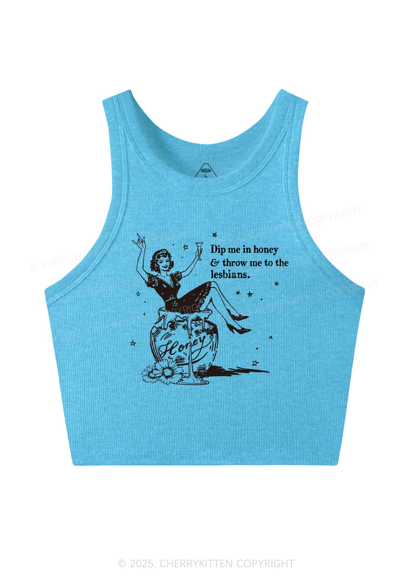 Throw Me To The Lesbians Pride Y2K Crop Tank Top Cherrykitten