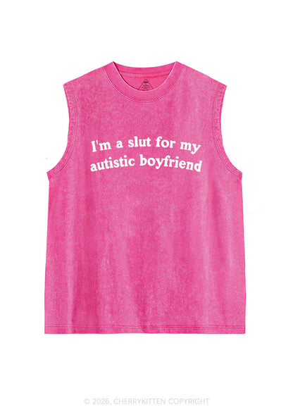 Slxt For My Autistic BF Y2K Washed Muscle Tank Cherrykitten