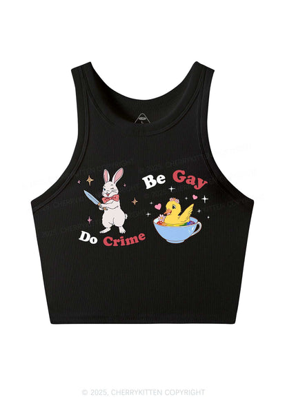 Be Gay Do Crime Pride Y2K Crop Tank Top Cherrykitten