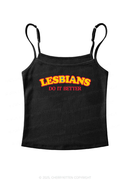 Lesbians Do It Better Pride Y2K Spaghetti Strap Cami Cherrykitten