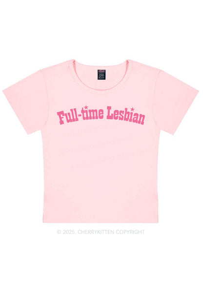 Full Time Lesbian Pride Y2K Baby Tee Cherrykitten