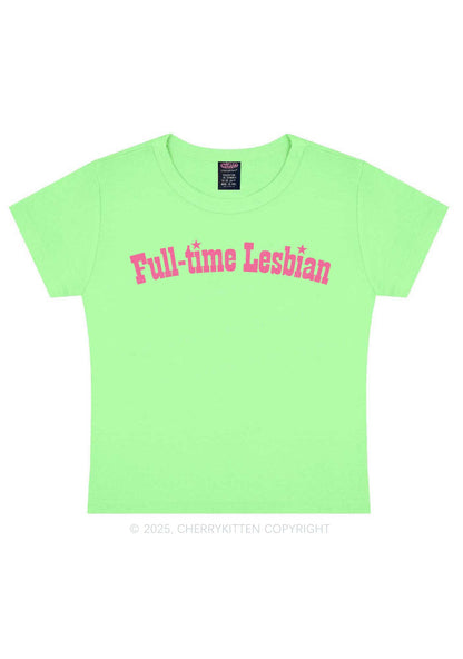 Full Time Lesbian Pride Y2K Baby Tee Cherrykitten