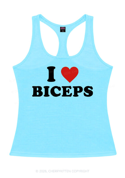 I Love Biceps Y2K Women Racerback Tank Top Cherrykitten