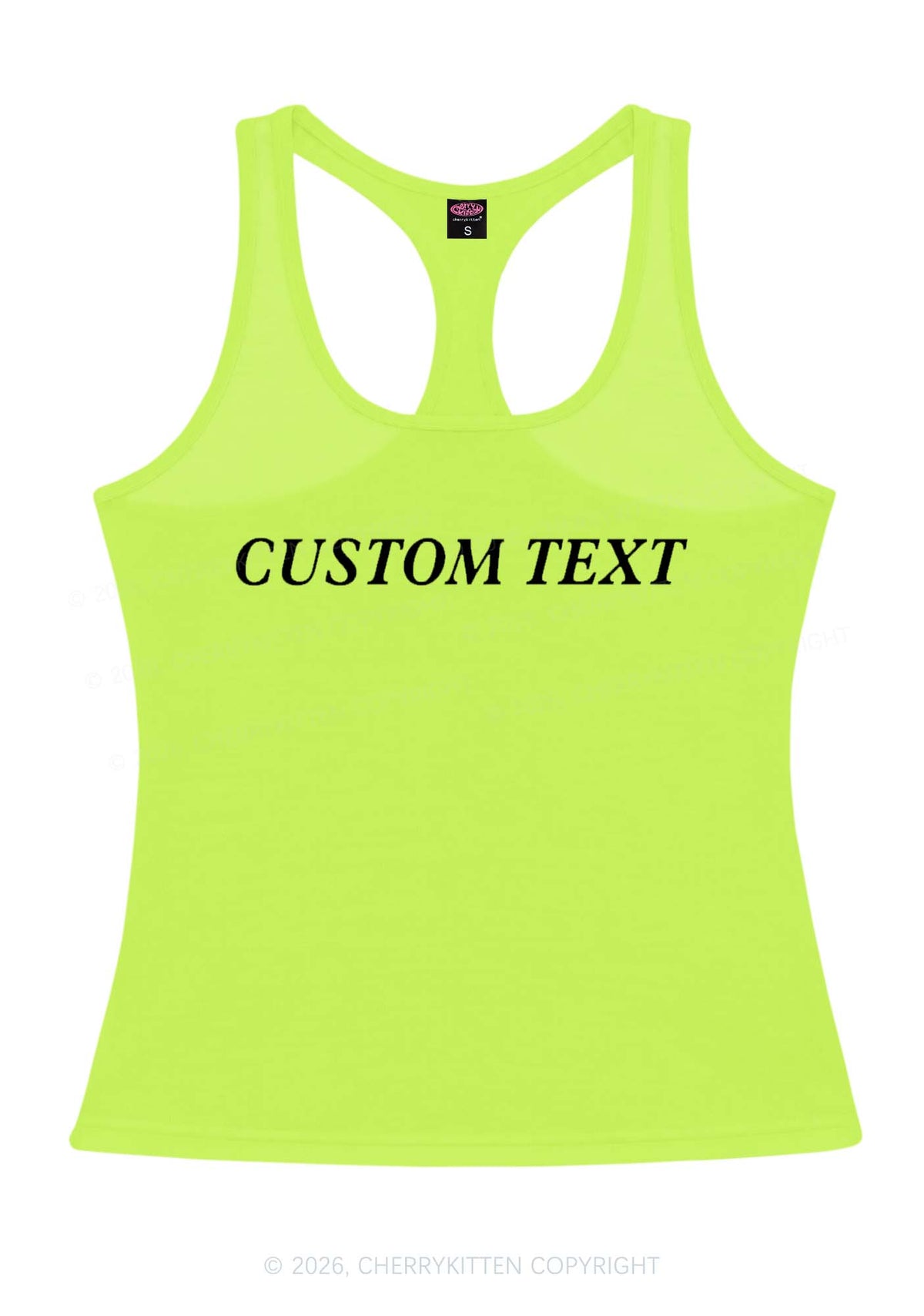 Custom Text Y2K Women Racerback Tank Top Cherrykitten