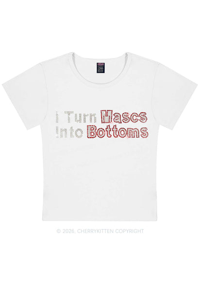 Rhinestone I Turn Mascs Into Bottoms Y2K Baby Tee Cherrykitten
