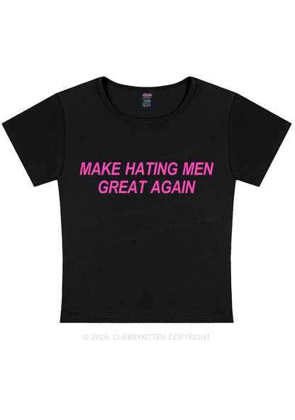 Make Hating Men Great Again Y2K Baby Tee Cherrykitten