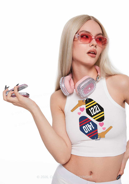 Retro Key Tag HR Y2K Crop Tank Top Cherrykitten