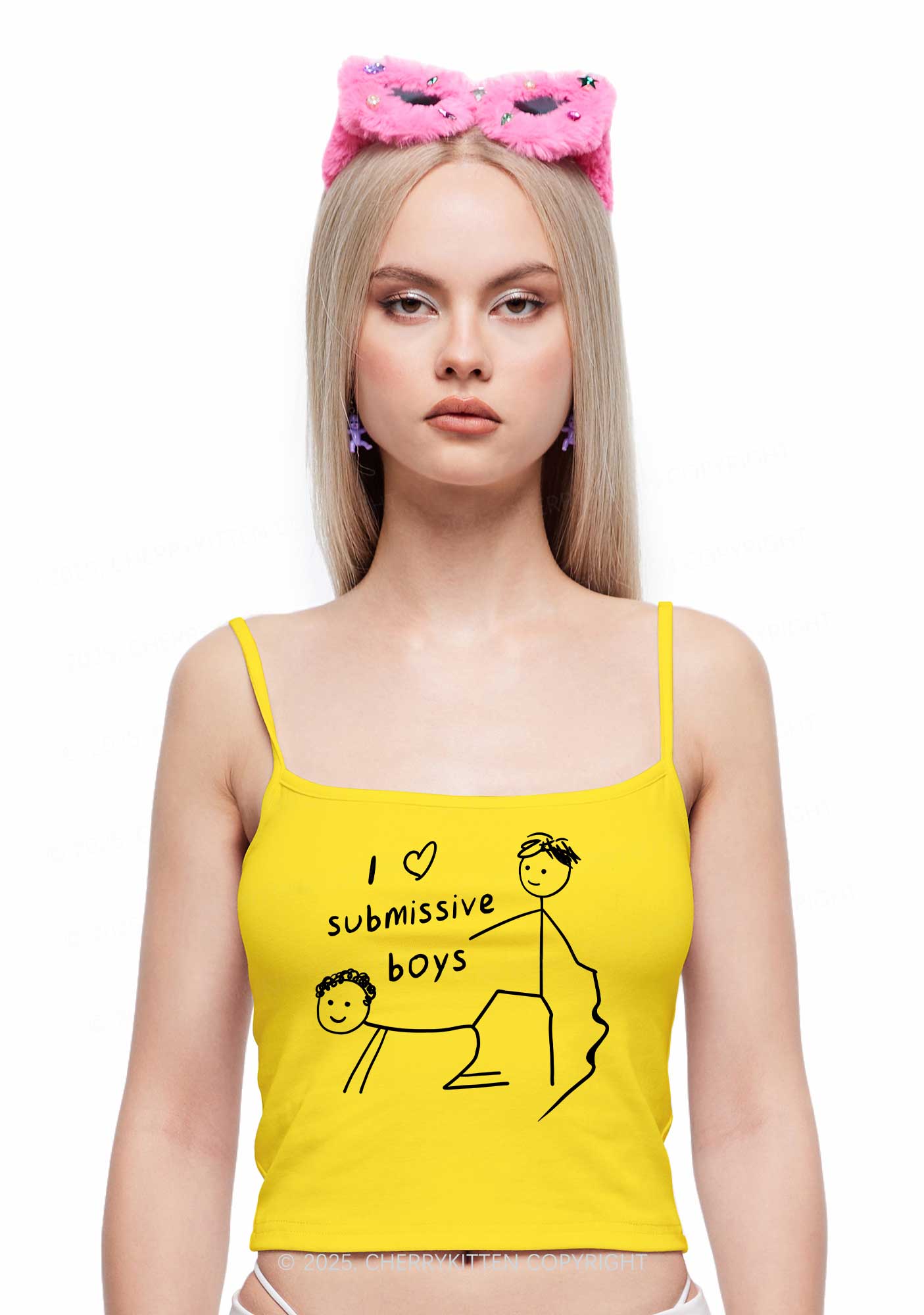 I Love S Gay Boys Pride Y2K Spaghetti Strap Cami Cherrykitten