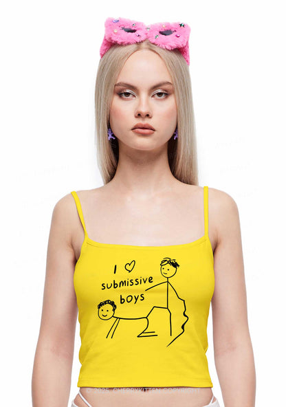 I Love S Gay Boys Pride Y2K Spaghetti Strap Cami Cherrykitten