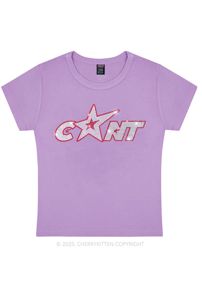 Rhinestone Star Cxxt Y2K Baby Tee Cherrykitten