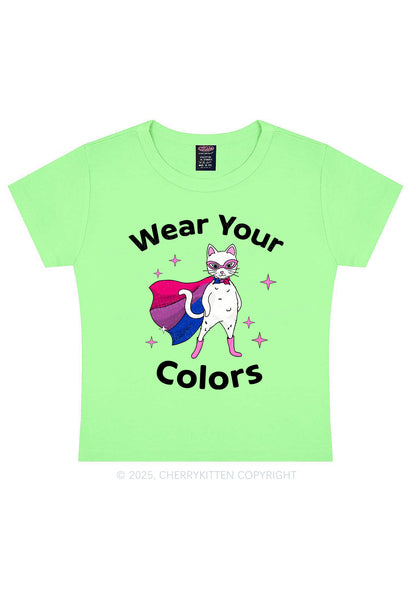 Bisexual Flag Cat Pride Y2K Baby Tee Cherrykitten