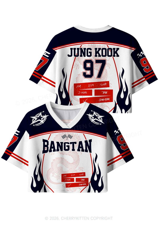 Kpop Red Dragon Y2K Crop Sport Jersey Shirts Cherrykitten