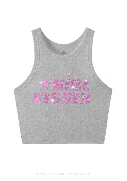 Rhinestone Girl kisser Pride Y2K Crop Tank Top Cherrykitten