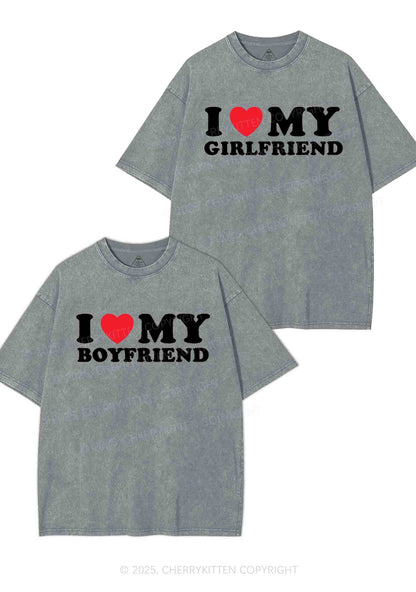I Love GF BF Y2K Valentine's Day Washed Tee Cherrykitten