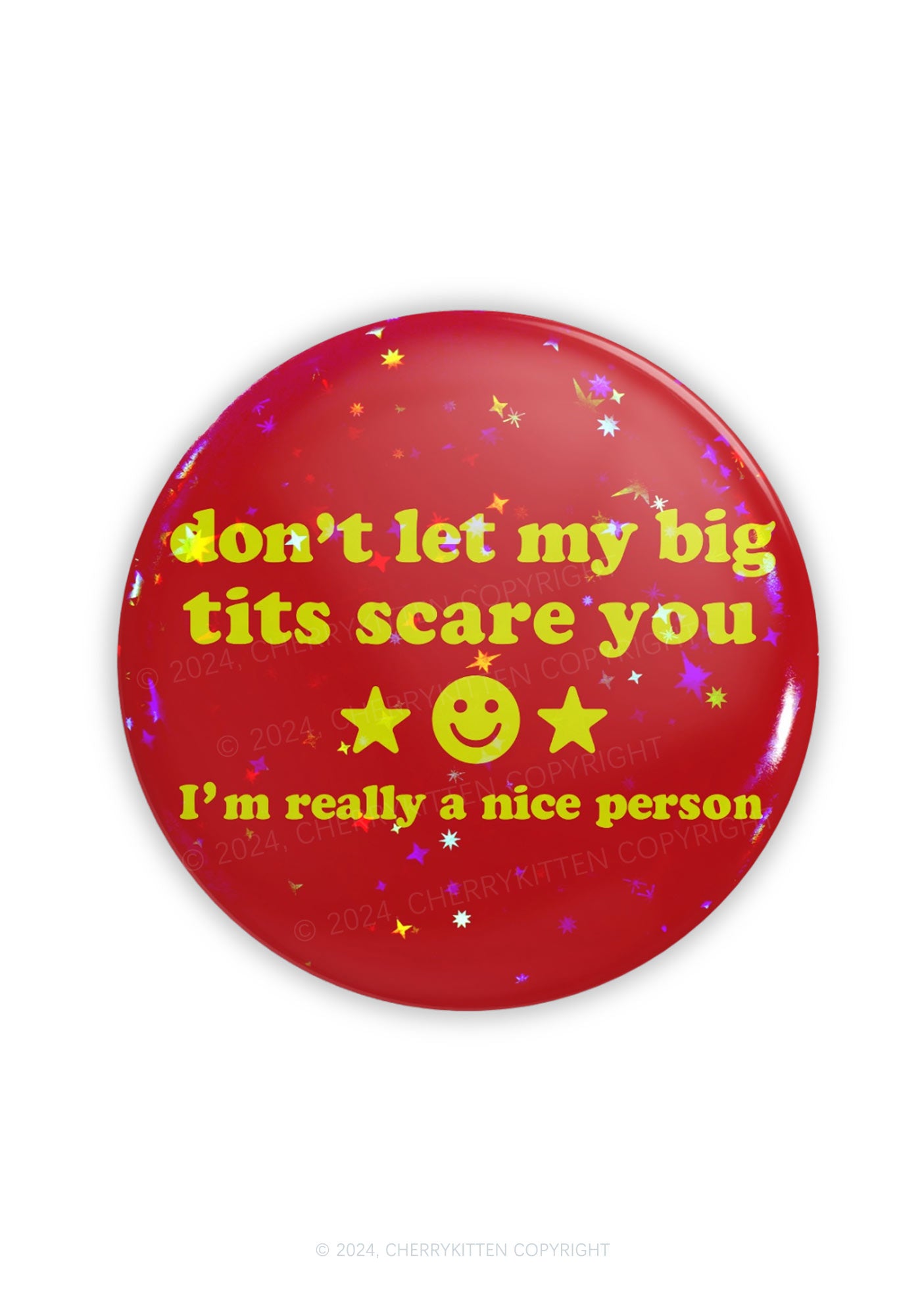 Don't Let My Big Txts Scare You 1Pc Y2K Pin Badge Cherrykitten