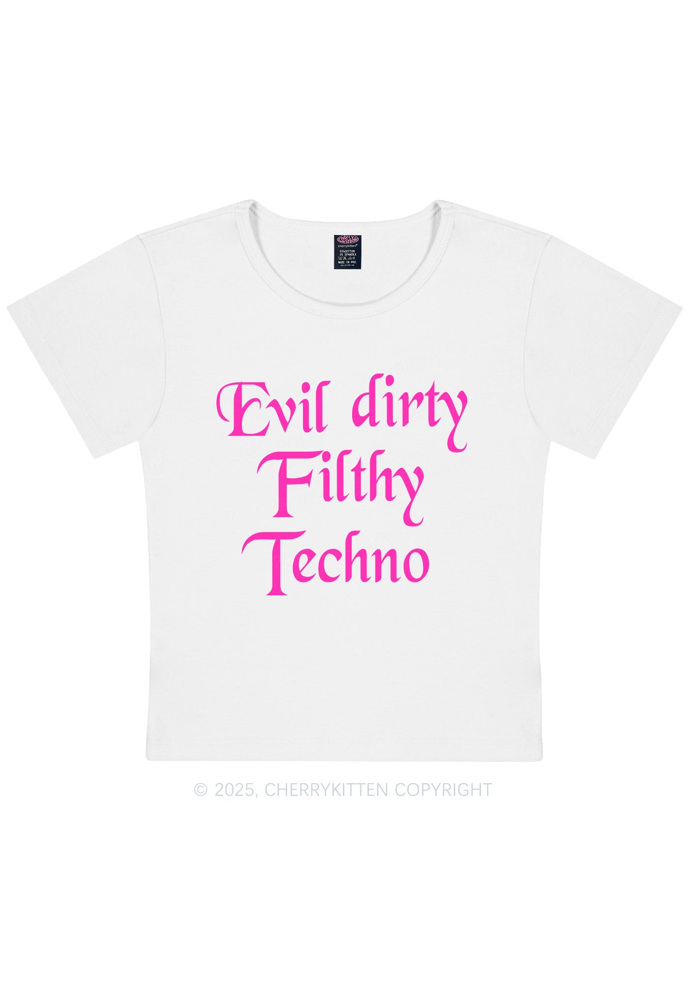 Evil Dirty Filthy Techno Y2K Baby Tee Cherrykitten