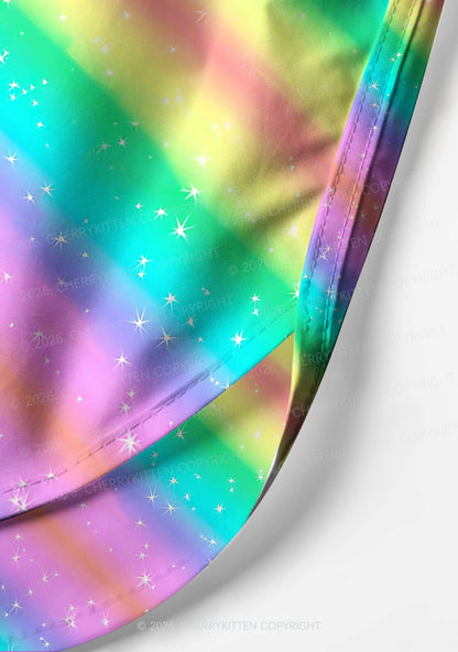 Rainbow Slide Faggot Pride Y2K Print Men Beach Shorts Cherrykitten