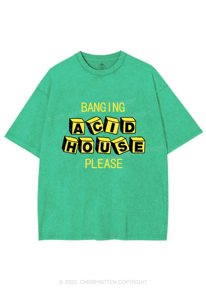 Banging Acid House Y2K Shirts Washed Tee Cherrykitten
