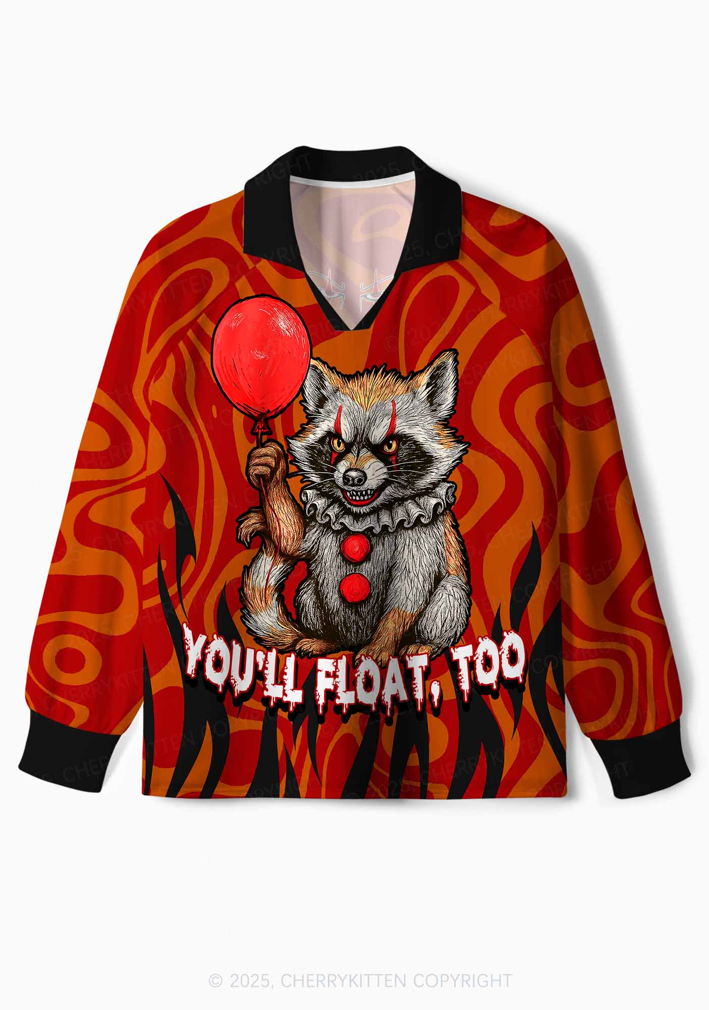 Halloween Custom Float Raccoon Y2K Sport Long Sleeve Jersey Shirts Cherrykitten